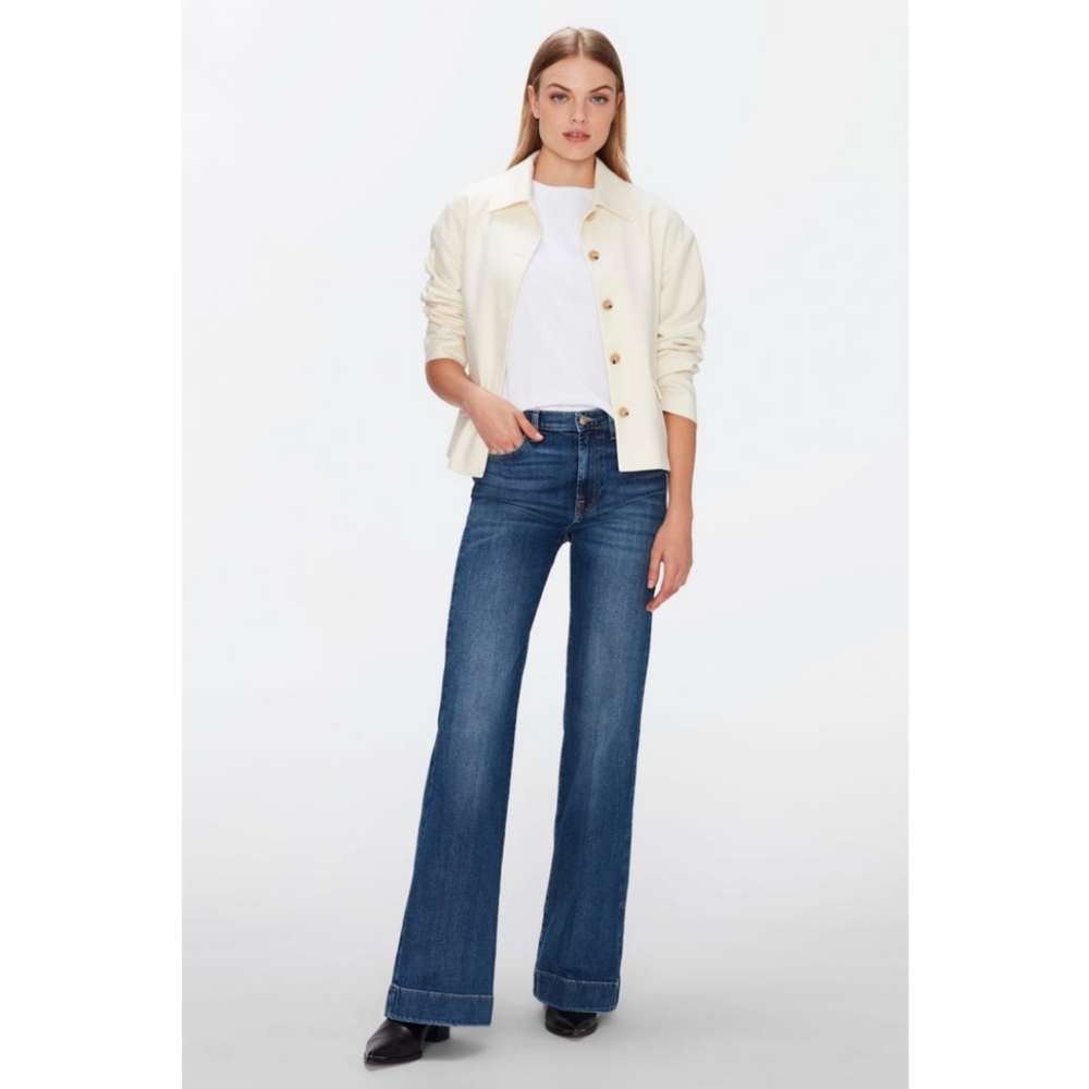 🆕️ 7 For All Mankind Dojo Flare Leg Jean Sz 28 70s Bohemian Streetwear Stretch - Picture 11 of 16